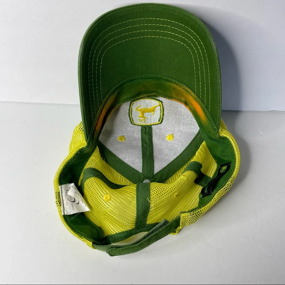 John Deere K-Products Baseball Hat Embroidered Green yellow Adjustable Mesh Back